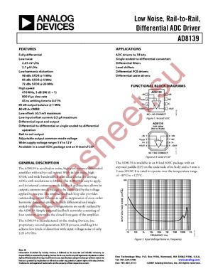 AD8139ACP-REEL datasheet  